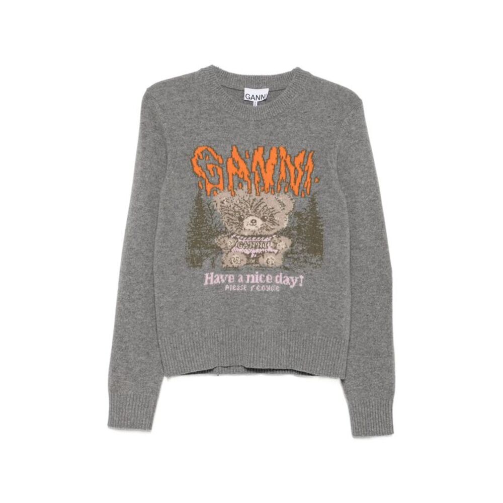 Ganni Grey Knitwear - Jumpers Women